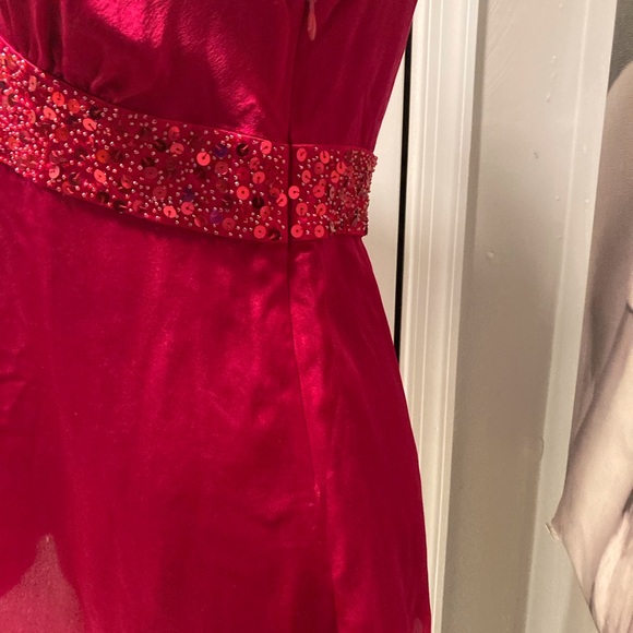 Women’s Red Silk Bebe Sleeveless Shirt M - Picture 9 of 10